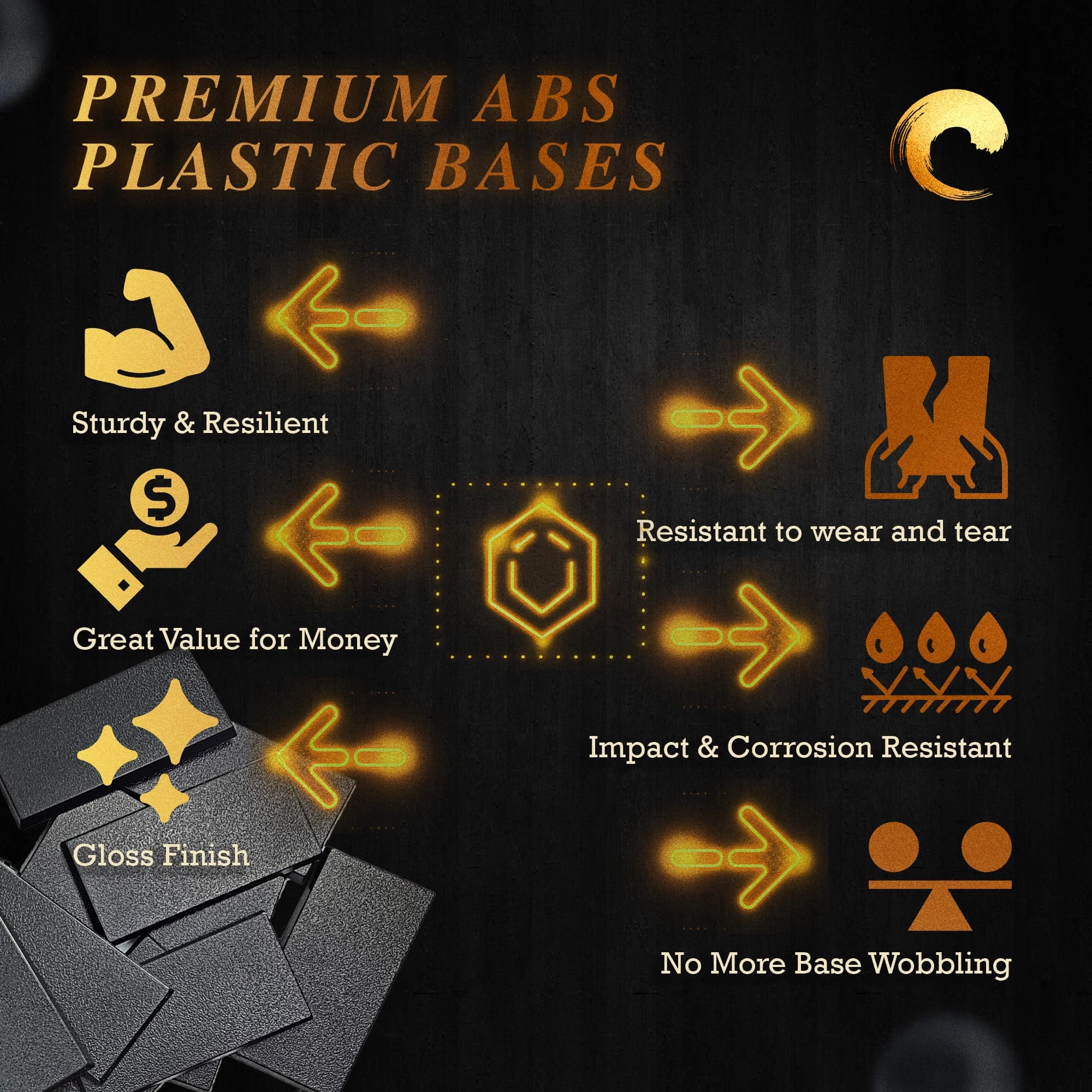 Rectangle Plastic Bases - 25 pcs