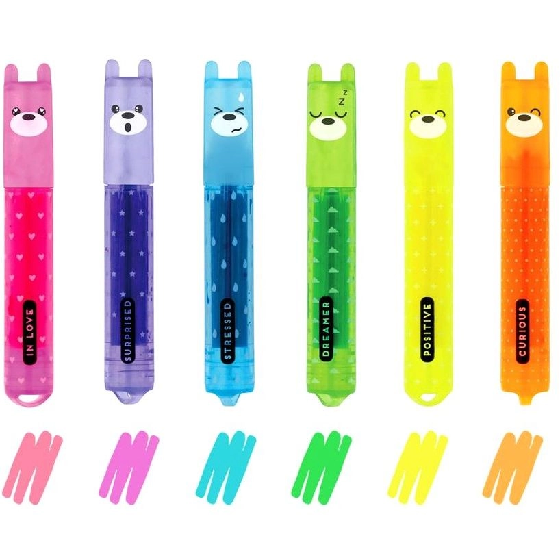 Legami Teddy's Mood - pink, violet, sky blue, green, yellow, orange