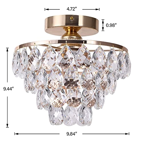 Mini Small Crystal Ceiling Lamp - Dimmable