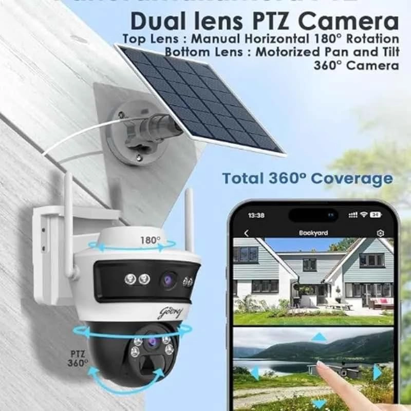 Mini PT Solar Linkage Security Camera 1296p