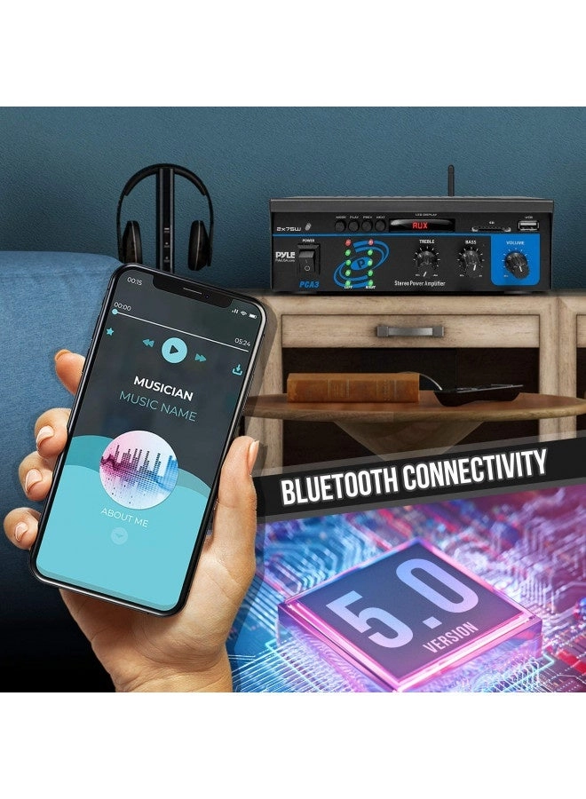 Home Audio Power Amplifier System - 2 channels 2x75 WATT