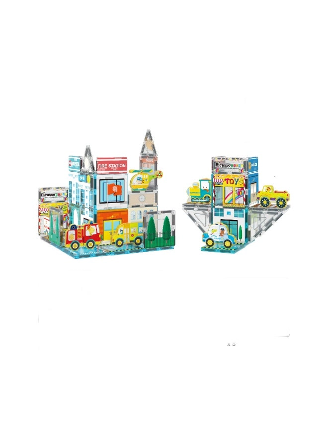 Magnetic 3D Metro City Set - Vehicle 50pcs