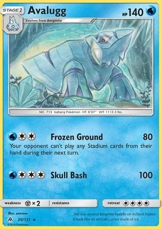 Pokémon Pokemon Avalugg 30/131 - 1pcs + Toploader