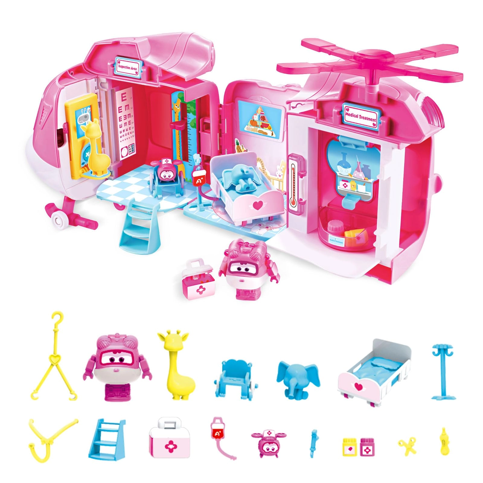 SUPER WINGS Dizzy Rescue Helicopter Doctor Kit - 2 in 1 Transformer