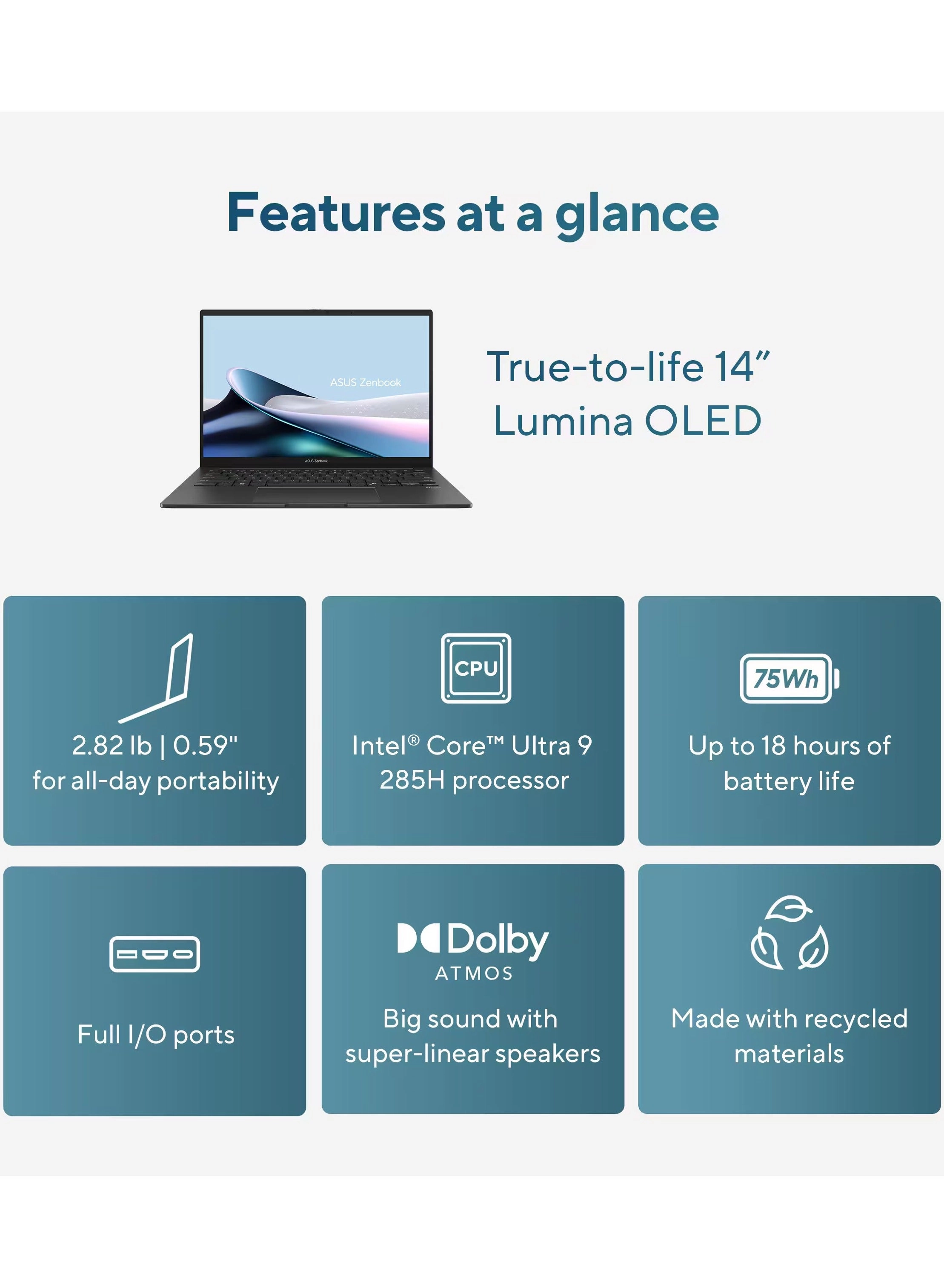 Zenbook 14 OLED UX3405CA-U93WC - 14'' Core Ultra 9 285H 32GB DDR5 2TB SSD