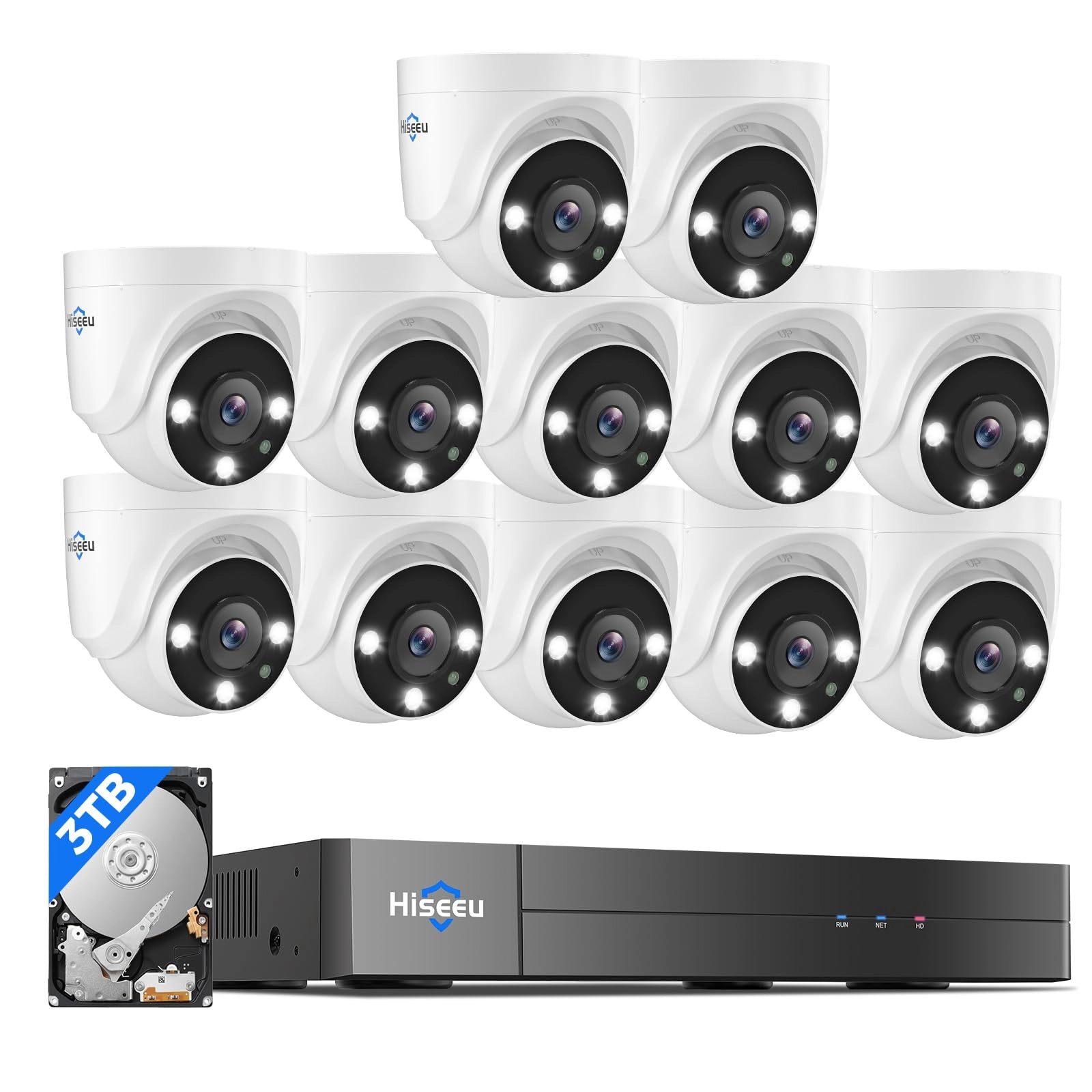 Hiseeu Wired Security Camera System - 16PCS 16CH 5MP