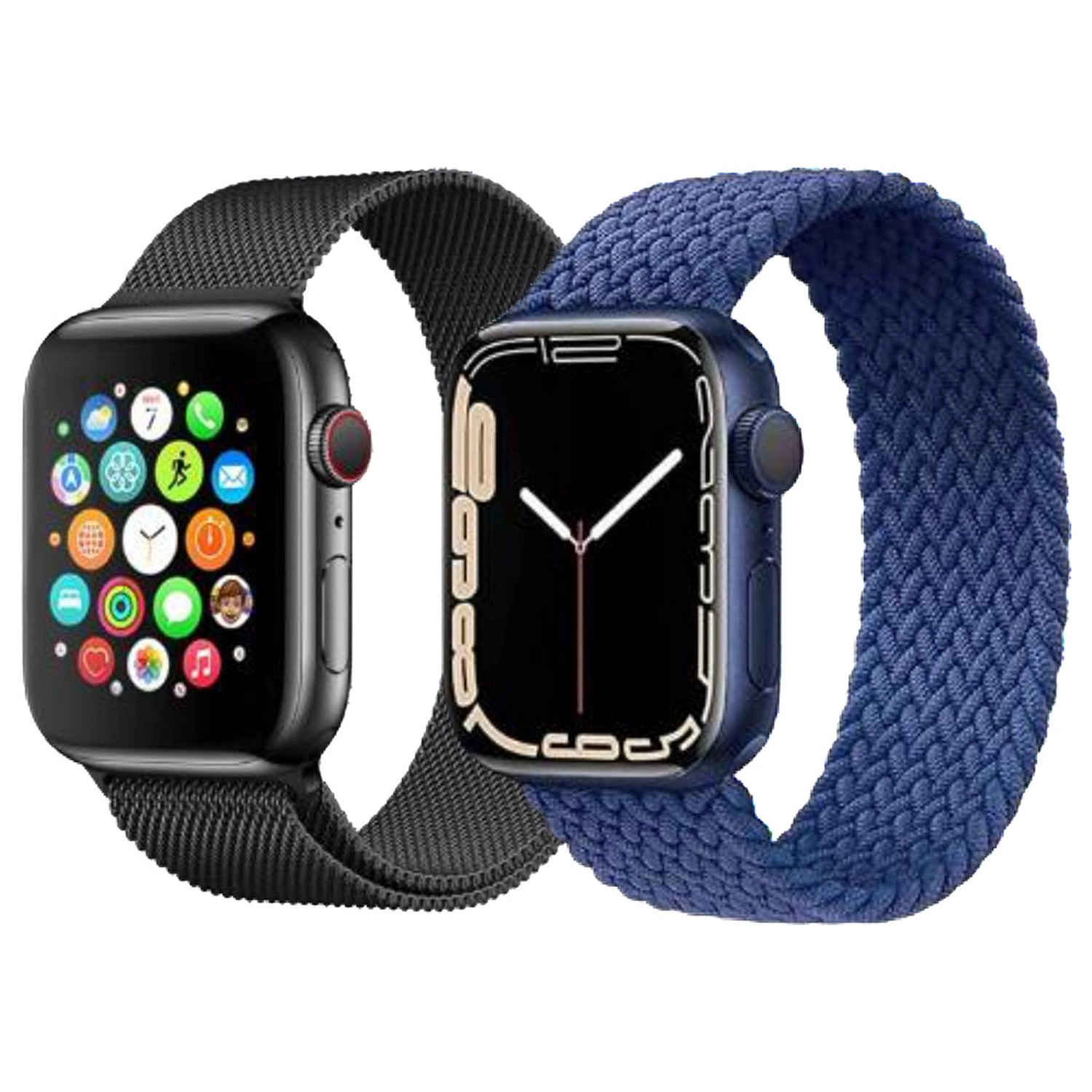 Fitit Milanese Loop - Black + Woven Loop - Large Blue