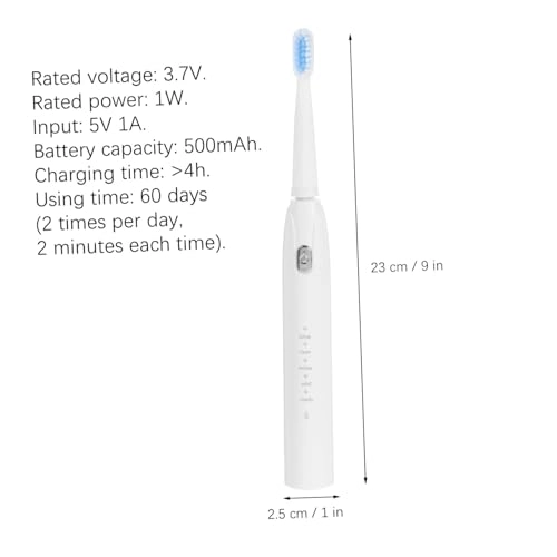 USB Charging Toothbrush - 500mAh Five-Speed Vibration White