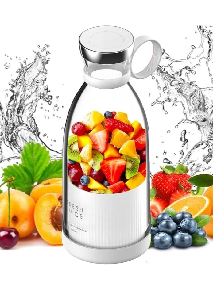 Portable Juicer - 6-Blade 3D Stainless Steel Blades, Food-Grade ABS & PP, USB Rechargeable