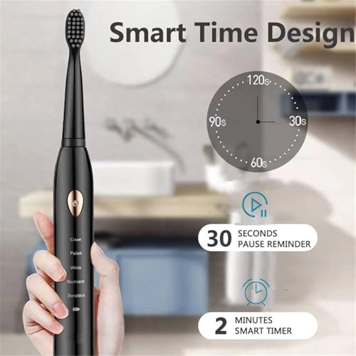 Sonic Electric Toothbrush - 4 Brush Heads 5 Cleaning Modes IPX7
