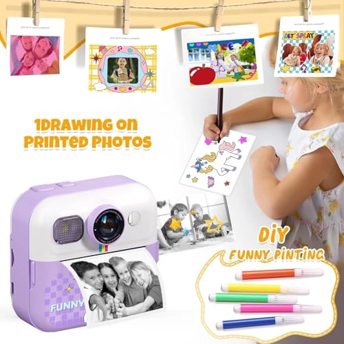 Kids Camera - Instant Print Pink
