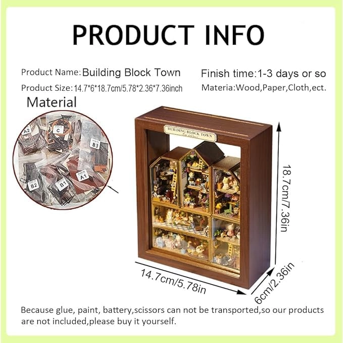 Miniature Dollhouse Kit - Japanese Style Painting Style Courtyard Scene