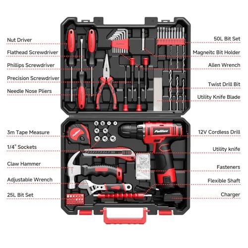 149 Pcs Home Drill Set - 1300mAh 12 Volts