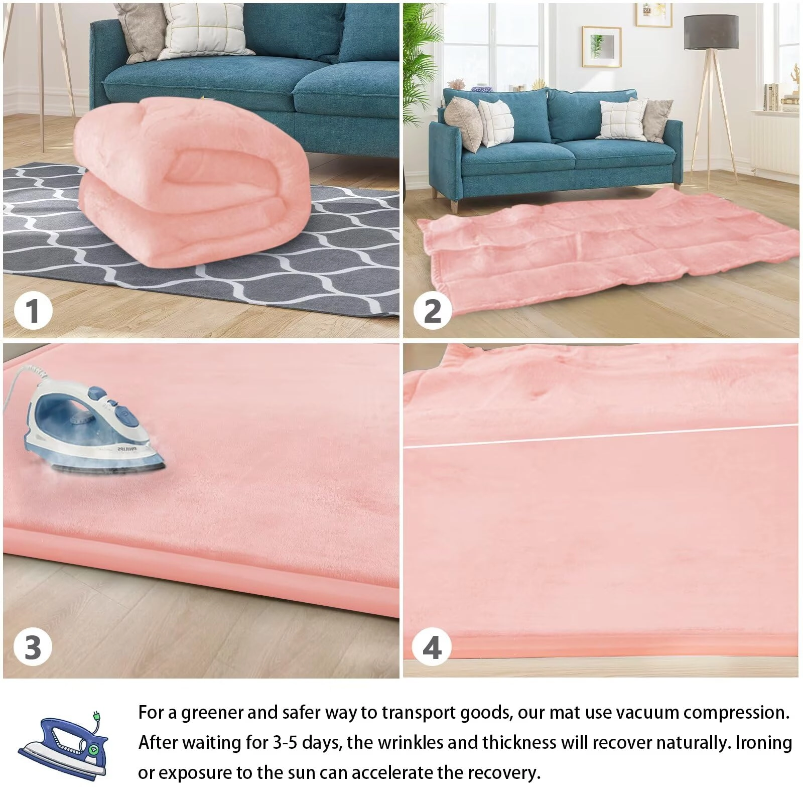Baby Play Mat - 79"x158" 1.3" Thick Cream