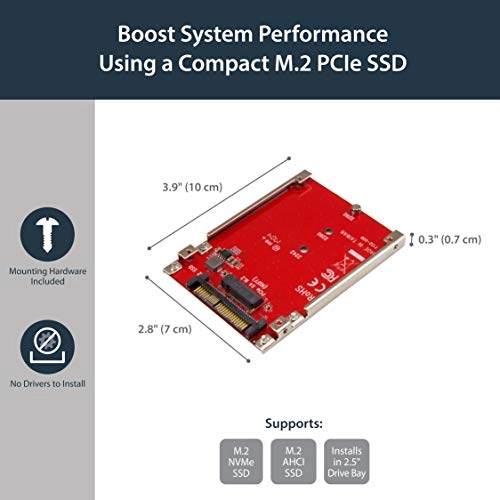 M.2 to U.2 Adapter - M.2 PCIe NVMe Red