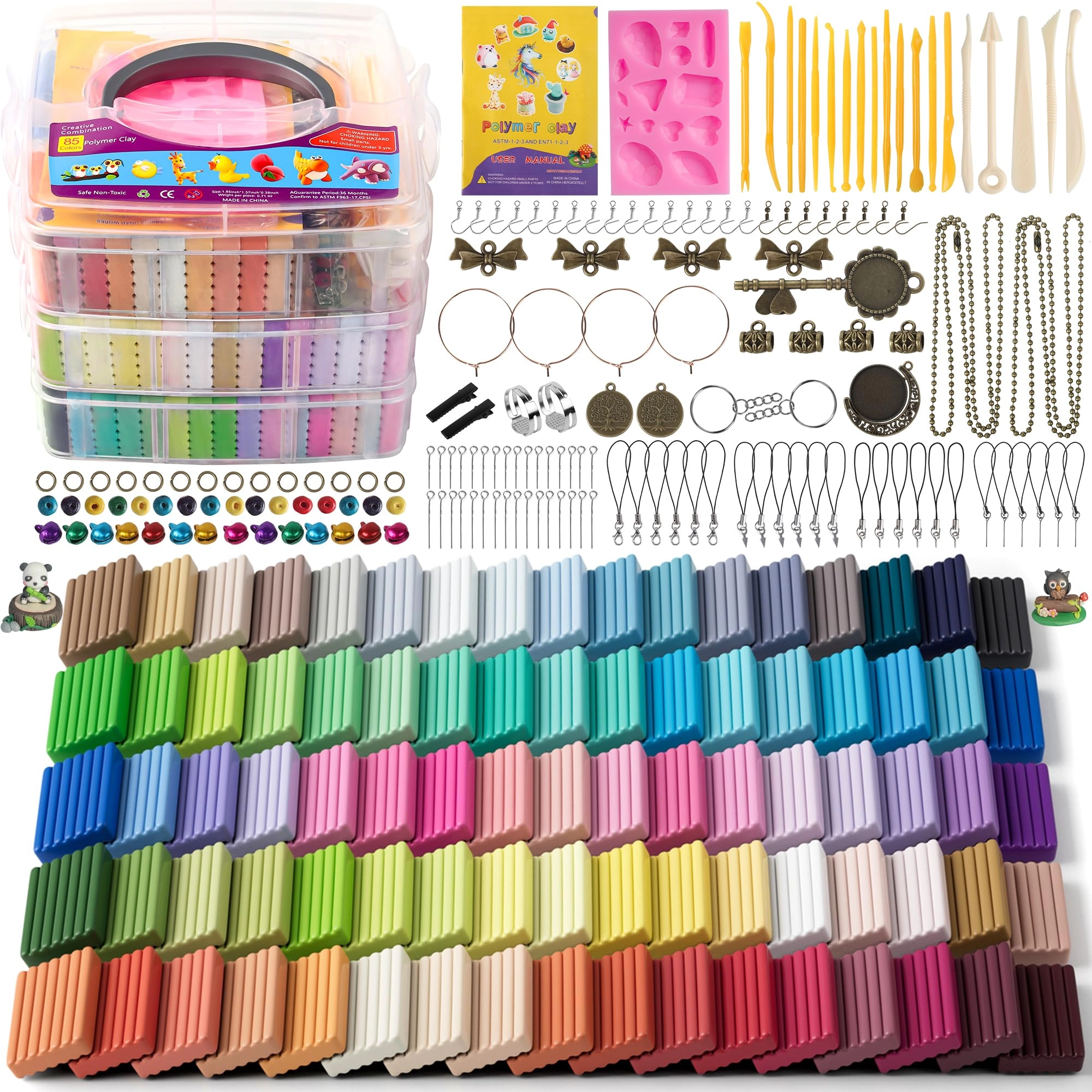Aestd-ST Polymer Clay Kit - Polymer 2.09 Kg 85pcs.