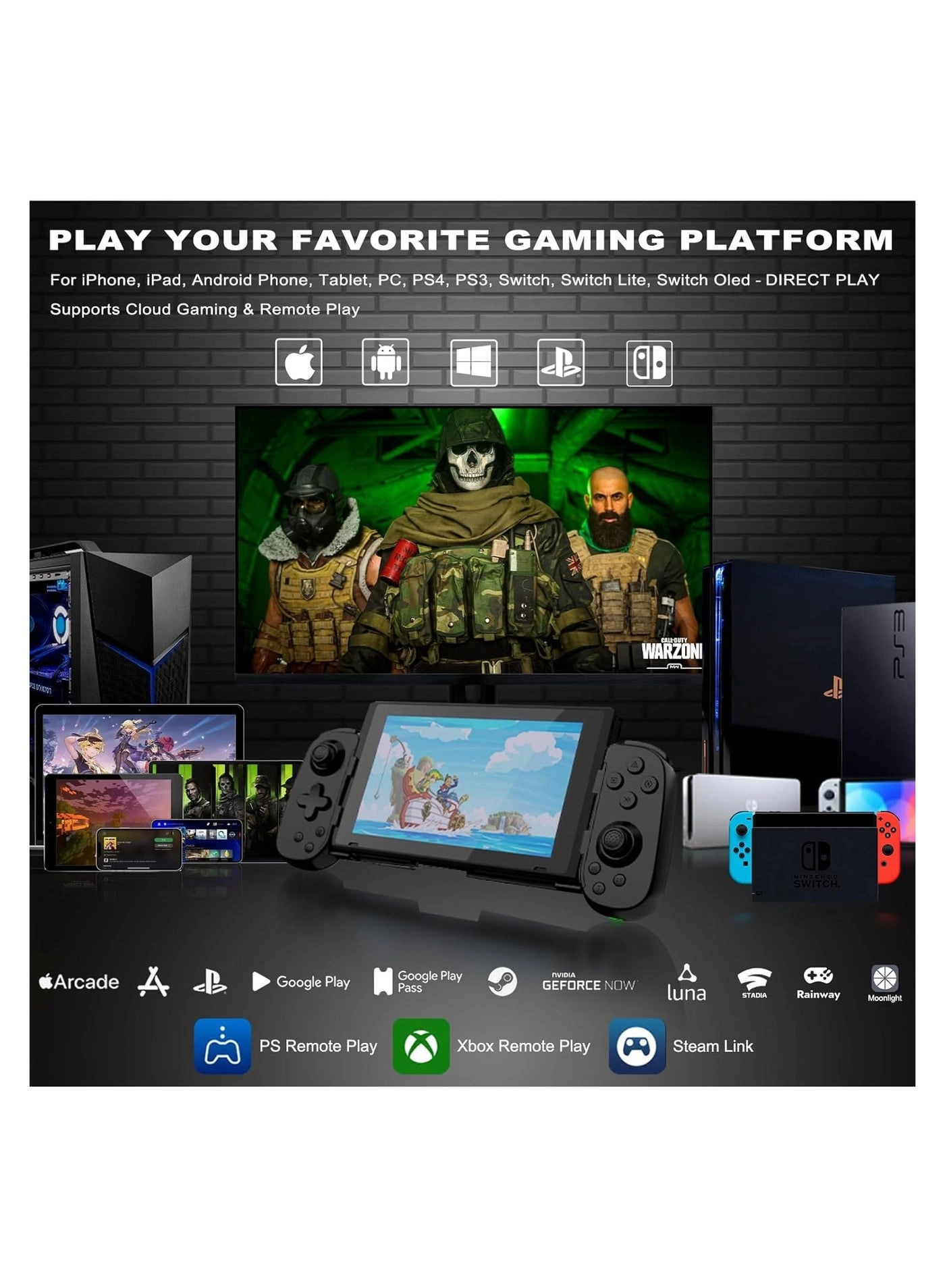 Wireless Gaming Controller - Phone Tablet Android PC Switch PS3 PS4