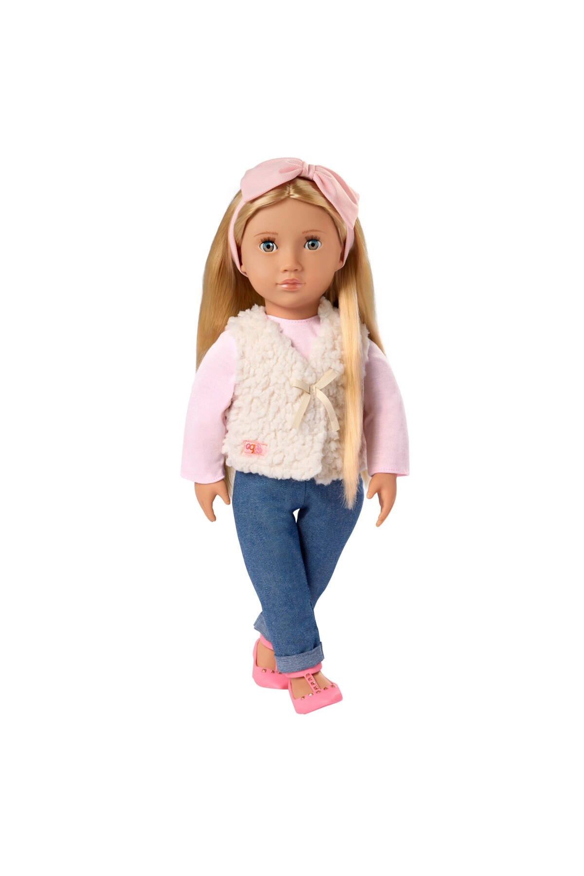 Emmie Doll - 18-inch Glam Fur Vest Ages 3+