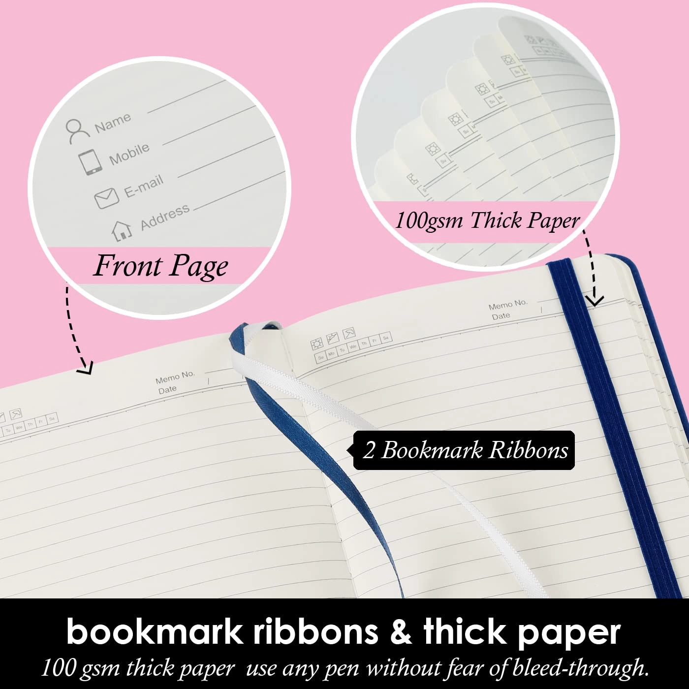 Small Notebook Journal - 68 Sheets 3 Pack Ruled