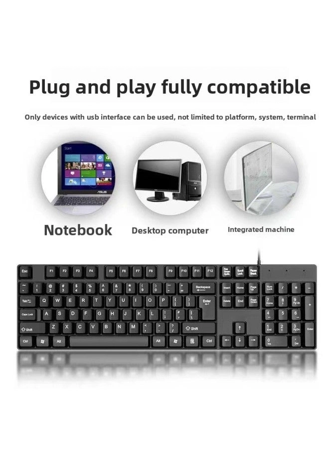 Mechanical Feel Keyboard And Mouse - Wired
