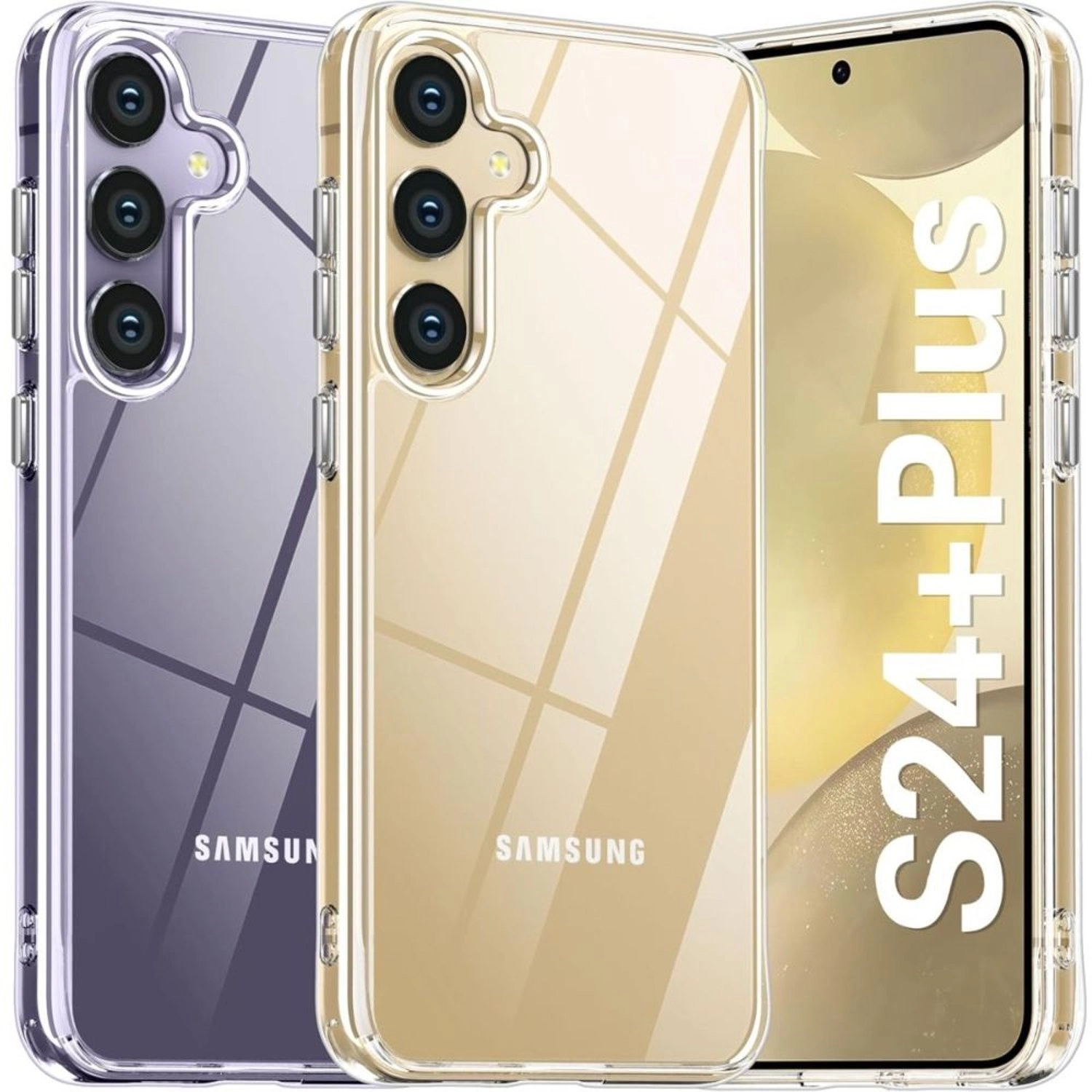 Fitit Clear Case Slim Transparent Shockproof Cover for Samsung Galaxy S24 Plus