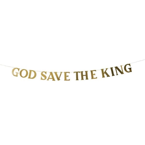 Party Zone God Save The King Banner - Gold 2M