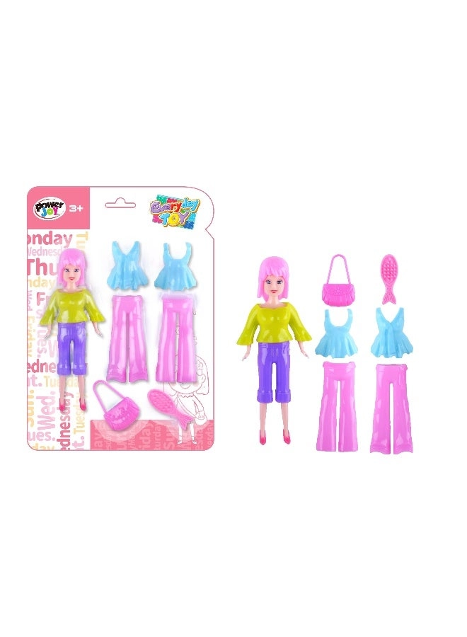 Everyday Fashion Doll - Snap On 7 Pcs Pink Ages 3+