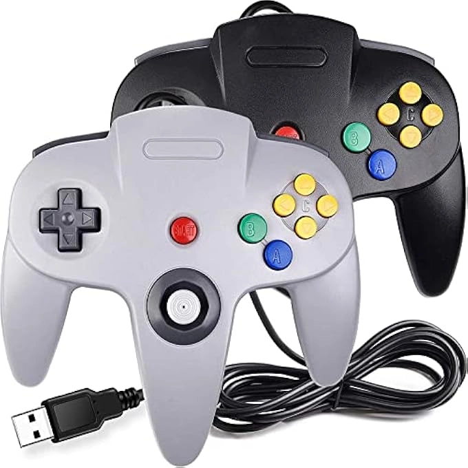 rayihni N64 Controller - BLACK/GRAY PC Pack
