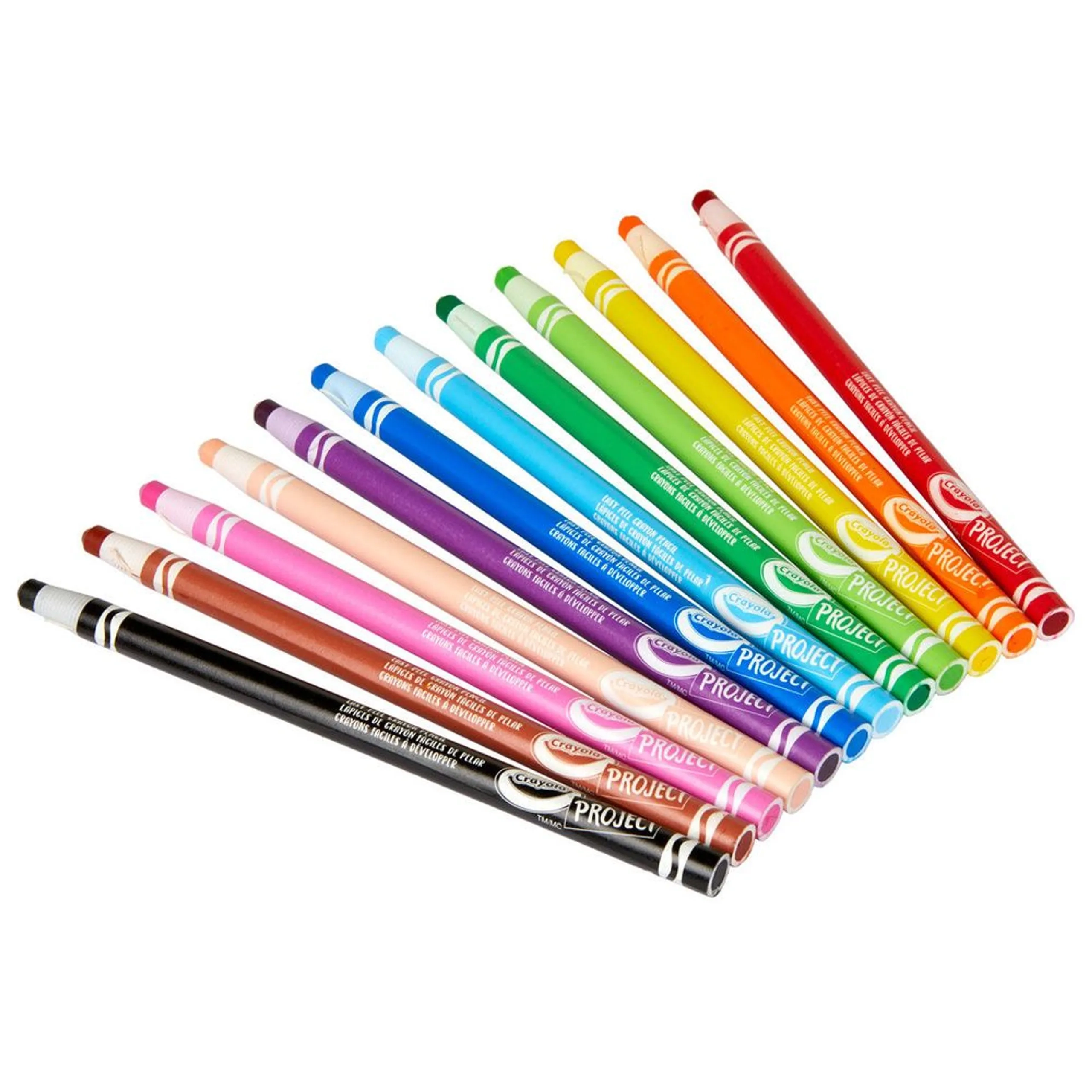 Easy Peel Crayon Pencils - 12pcs