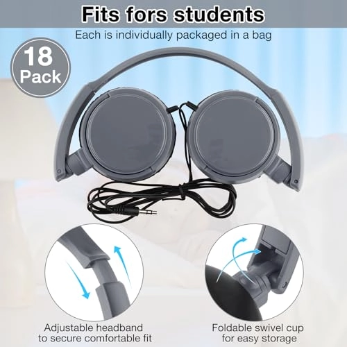 Classroom Headphones Wired Headphone 18 Pack