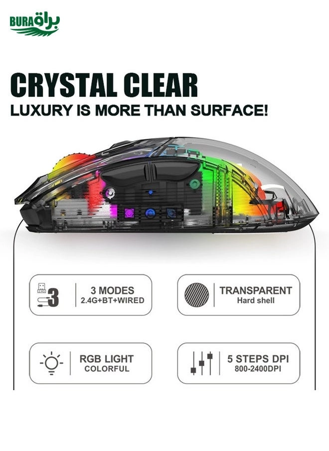 XYH20RGB Gaming Mouse - 2.4G+BT5.0+Wired
