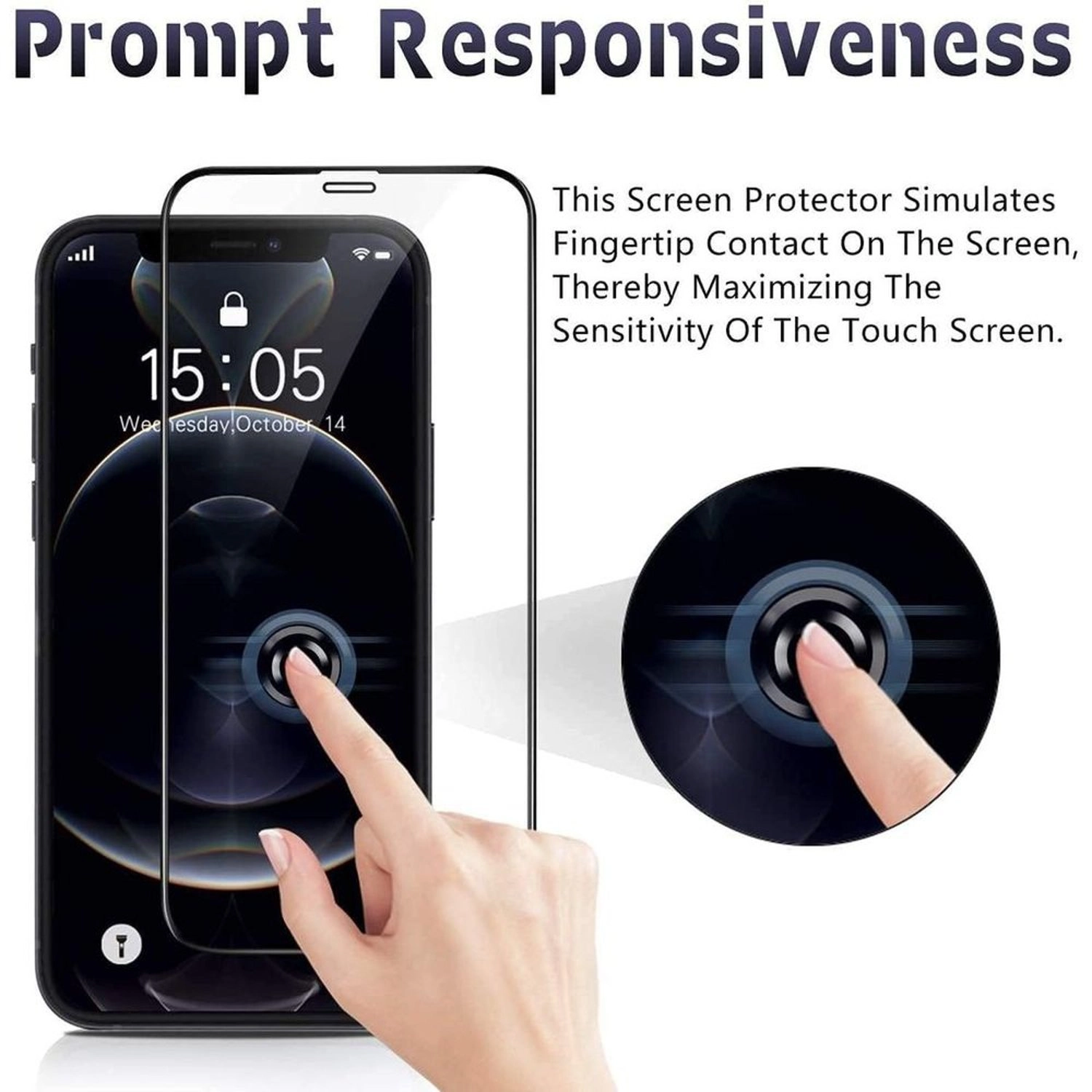 Clear Tempered Glass Screen Protector for iPhone 15 Pro Max