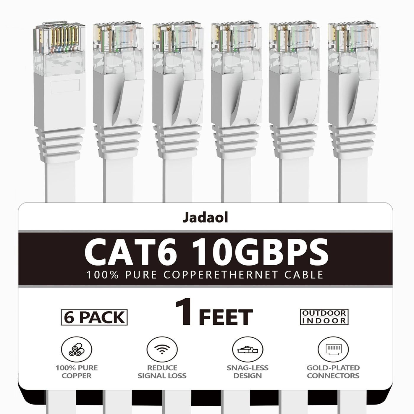 Jadaol Cat 6 Ethernet Cable - 1ft Pack