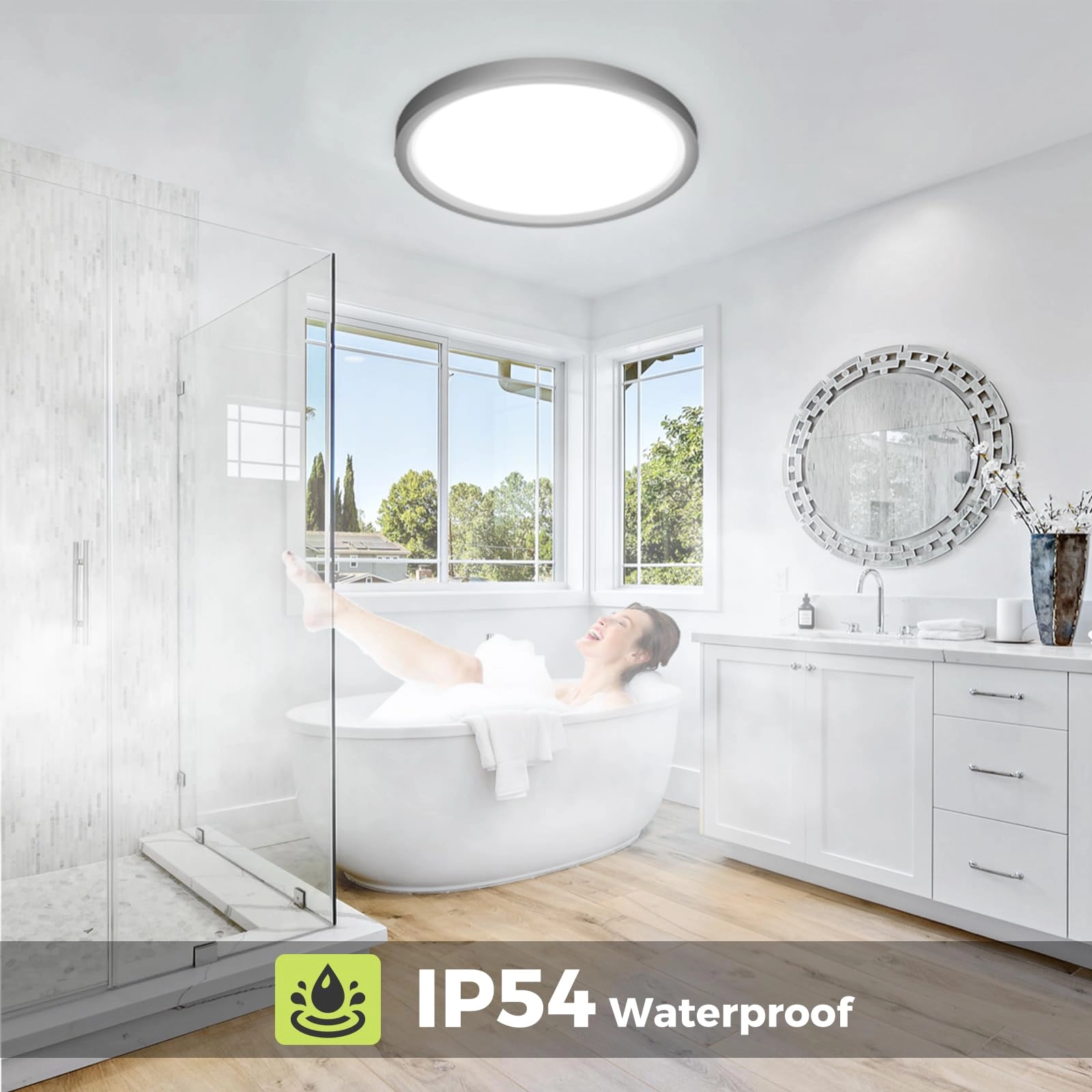 Dimmable Flush Mount LED Ceiling Light - 3000K-4500K-6000K