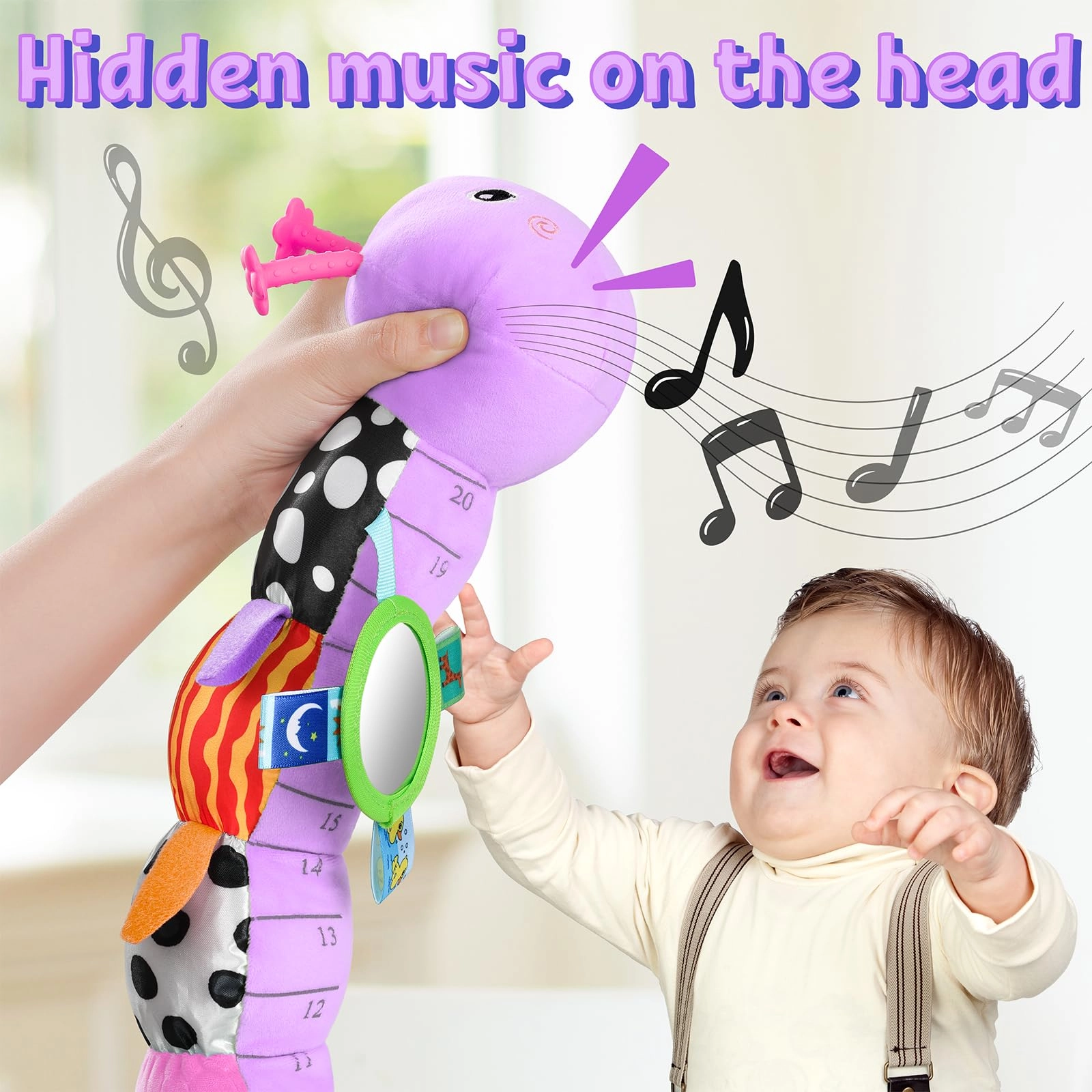Musical Caterpillar - 6-12 Months Plush, Cotton Animal 1.0 Count
