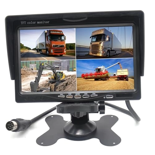 Car Rearview Quad Split Monitor - 7 Inches