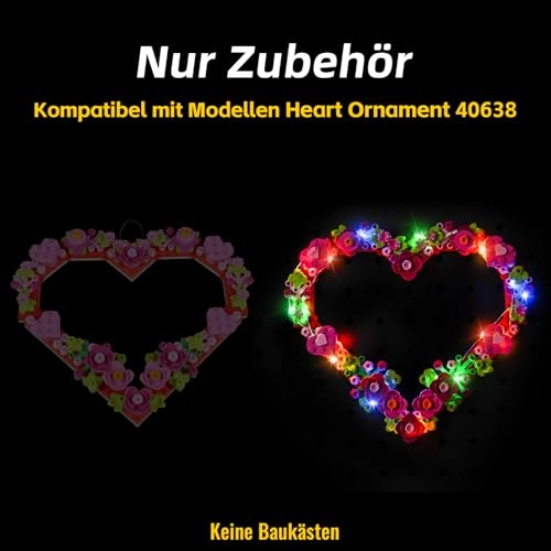 LED Light Set for 40638 Heart Ornament - USB Battery Powered 5V