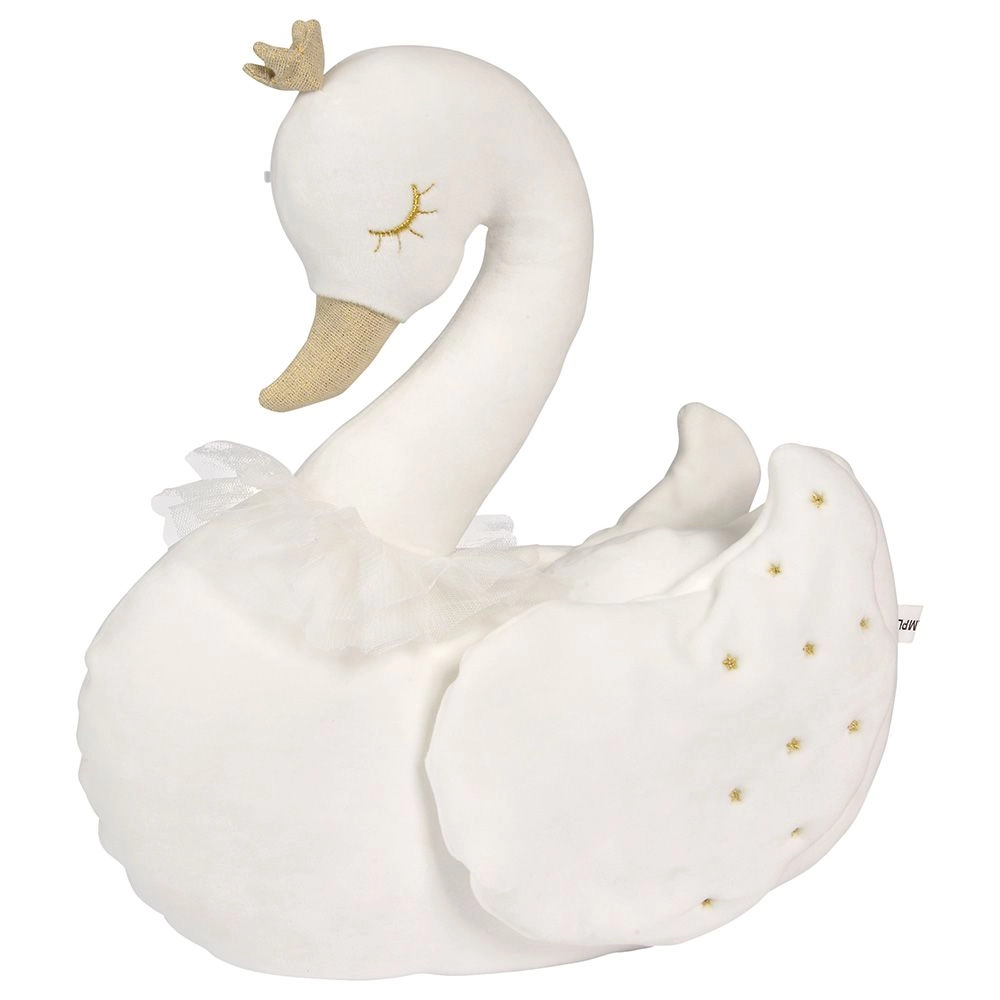 Nicotoy Plush Cushion Swan - 15 x 33 x 40 cm