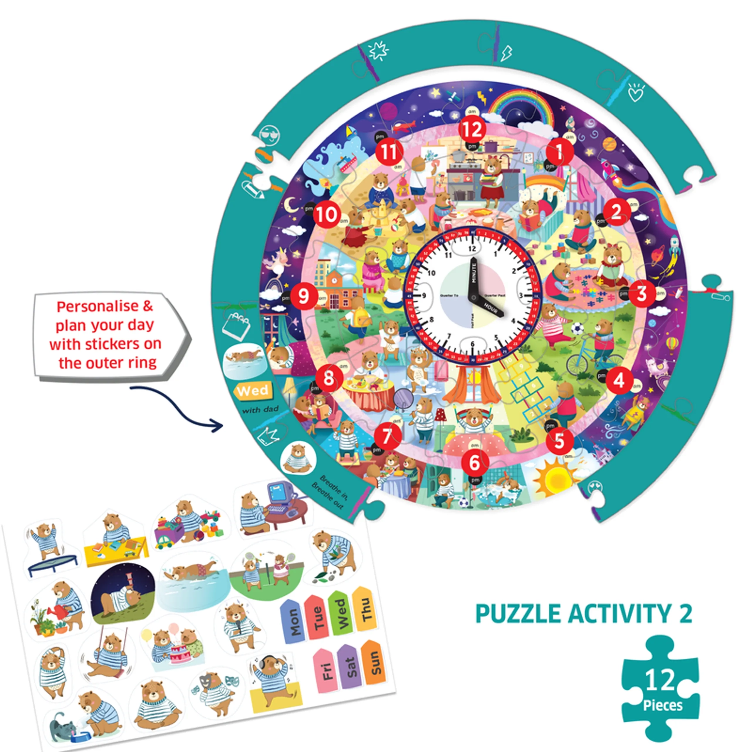 Busy Bear's Time Puzzle - 3 to 6 years 37 Pcs