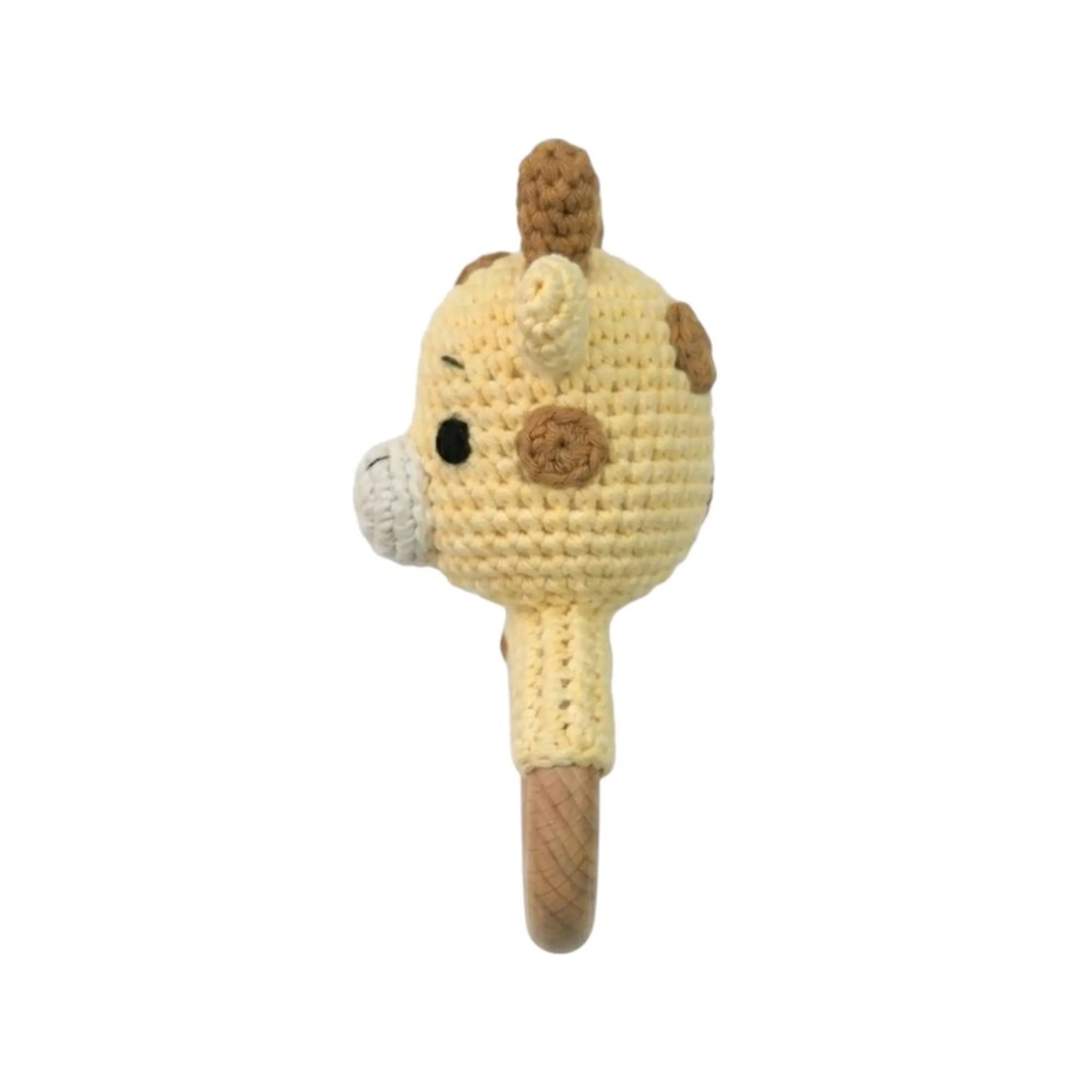 Crochet Wooden Teething Ring Rattle