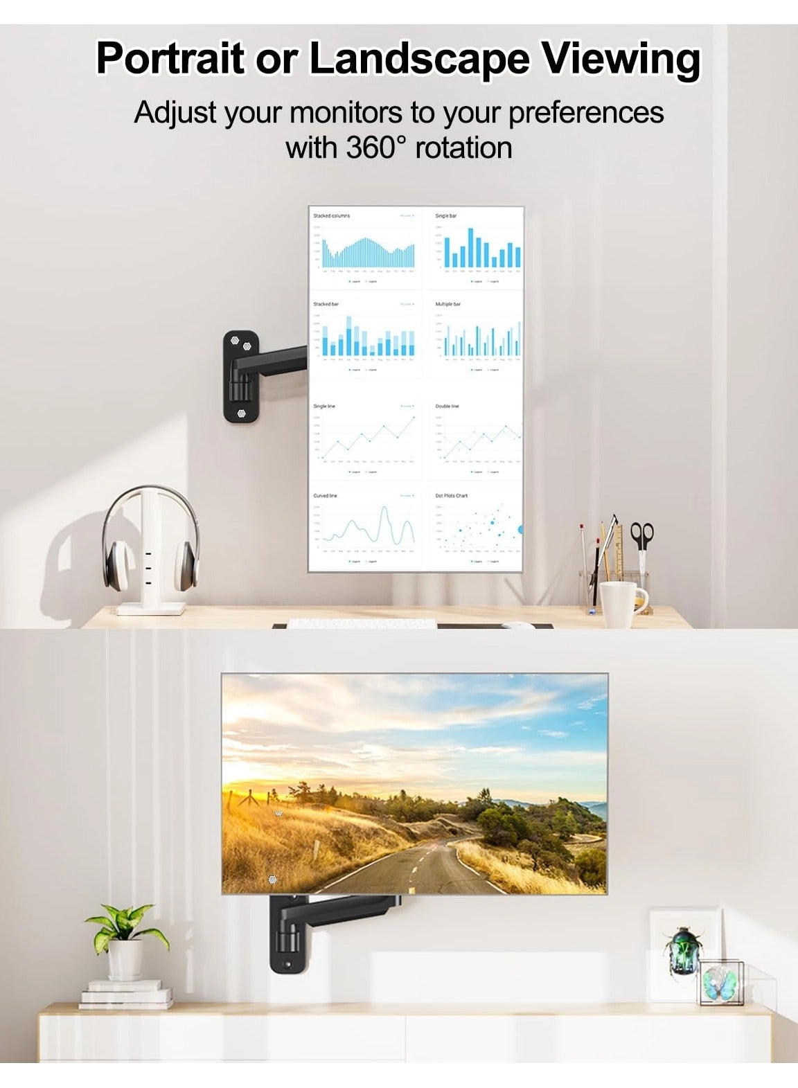 Single Monitor Wall Mount - 32" 100x100mm