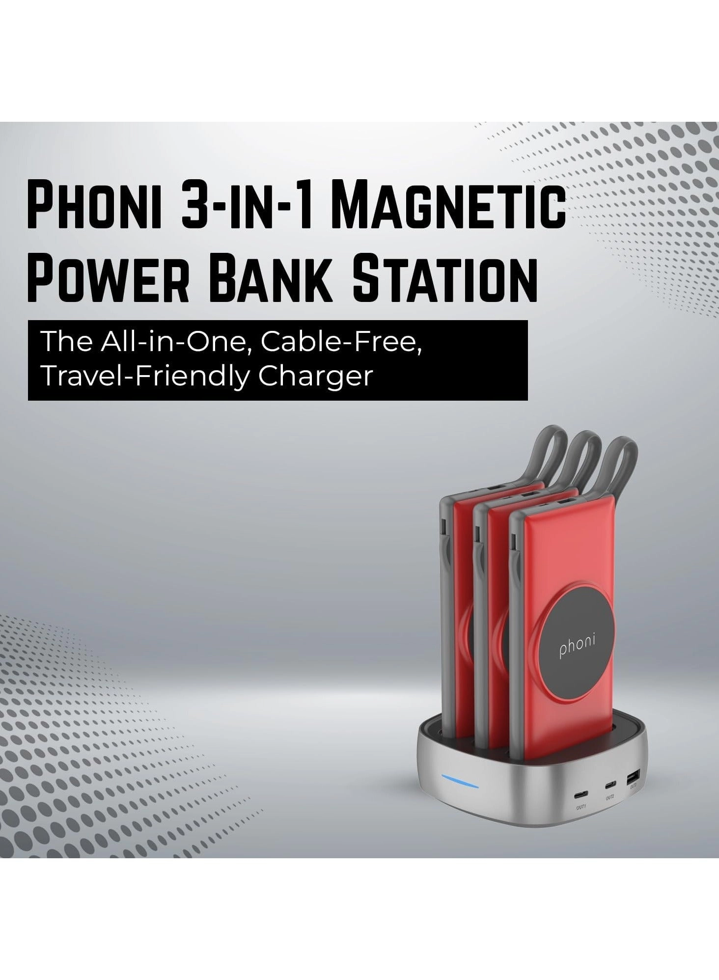 3 in 1 Magnetic Magsafe - 10000mAh 18W Fast-Charging Wireless charging