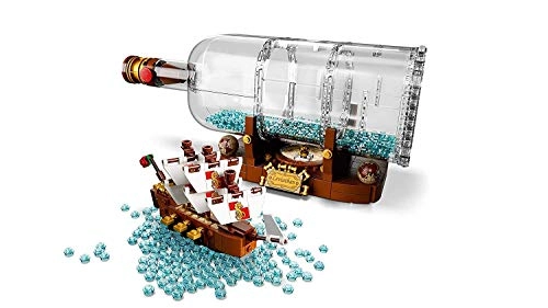 Ideas Ship in Bottle (21313) - Brick-built Bottle and Stand