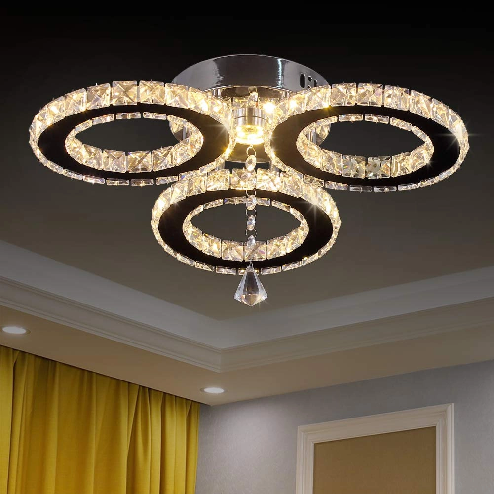 Dixun Crystal Ring Chandelier - Cool White (6000K-6500K)