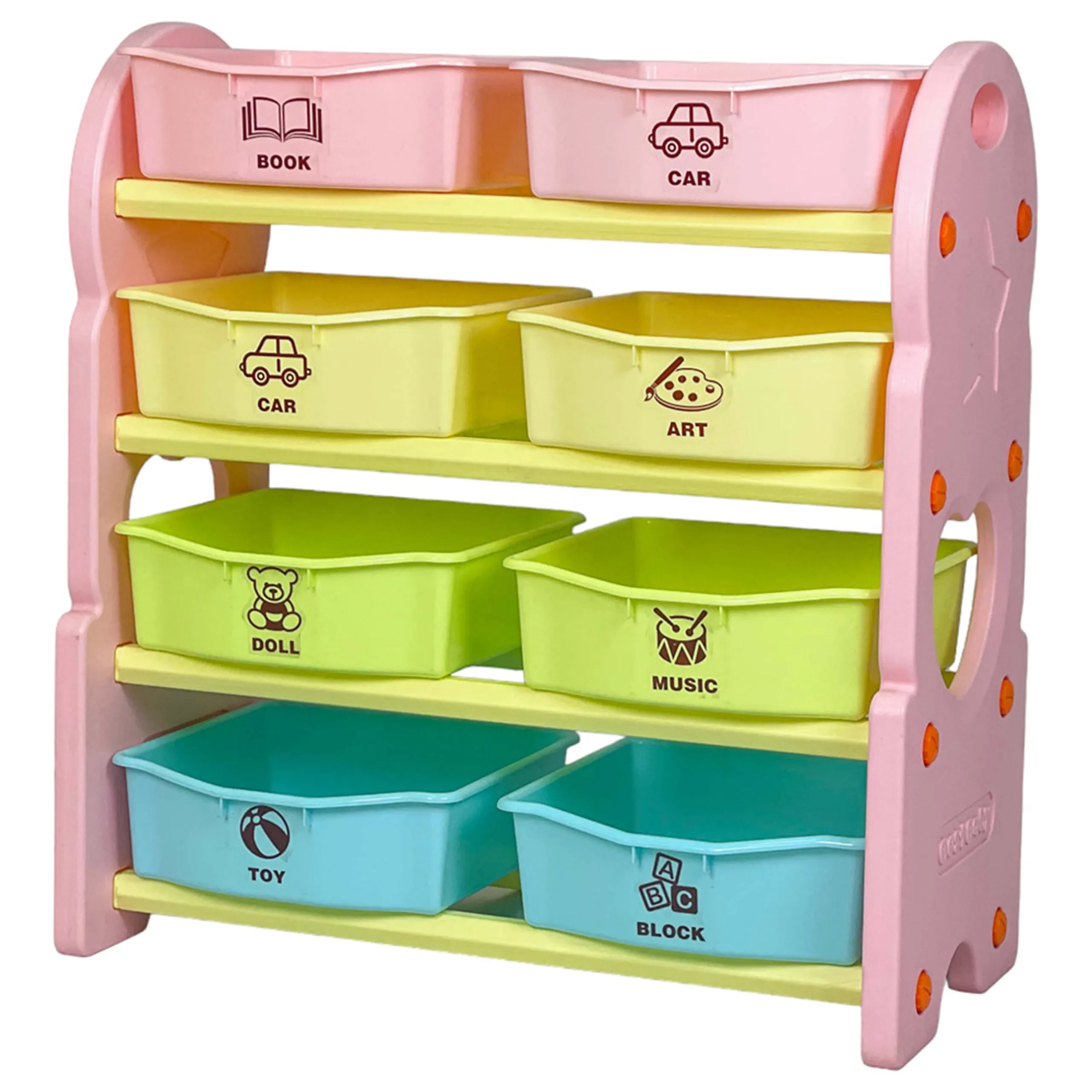 Home Canvas Children Deluxe Multi-Bin Toy Organizer - Plastic