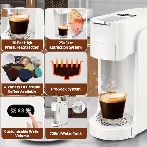 3 in 1 Italian Extraction - Capsule Compatible Fully Automatic Multi-functional