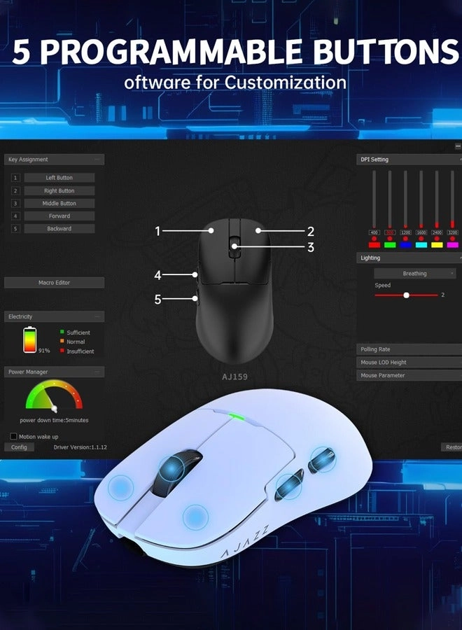 AJ159 PRO Gaming Mouse - 2.4GHz Bluetooth USB