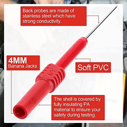 Flexible Back Probe Pins - 1A Max 30V/1A Standard 4mm Banana Socket
