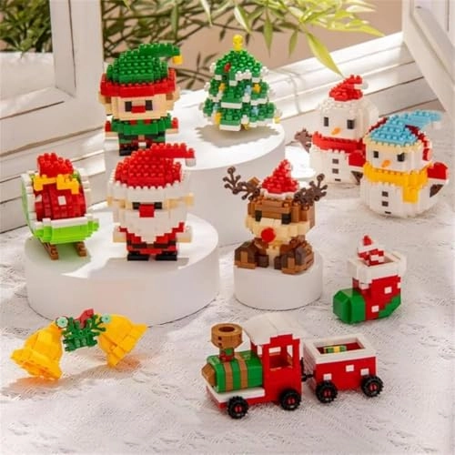 Christmas Building Blocks - Santa Claus Reindeer Snowman 6 pcs