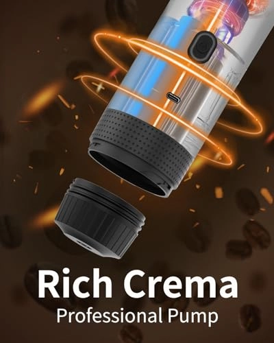 Portable Electric Espresso Machine - 60 Milliliters Ground Coffee & NS Capsules